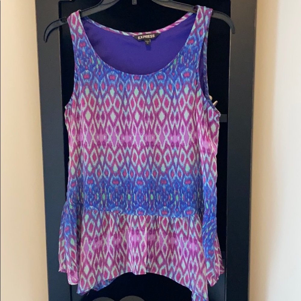 Purple and blue design tank top